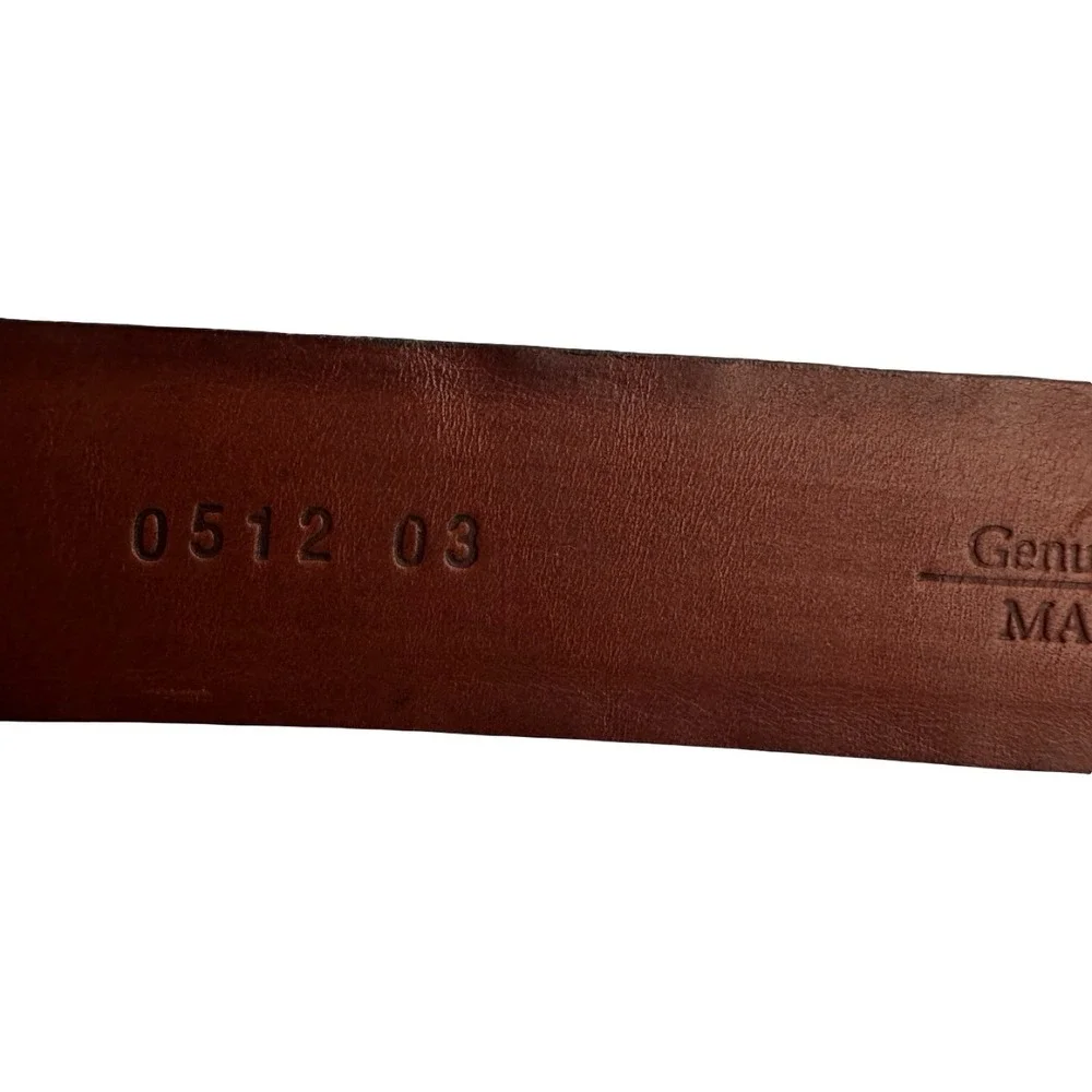 Bespoke Deep Brown Genuine Crocodile Brass Buckle Belt Size Mens 34 NWOT